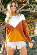 BiBi Color Block Geometric Sweater - Rooted & Reckless Co.