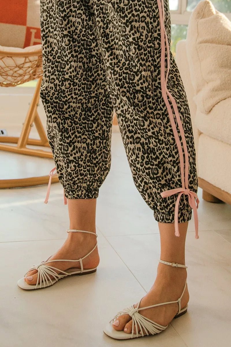 BiBi Leopard Prtins With Side Line Details Drawstrings - Rooted & Reckless Co.