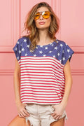 BiBi Star Rpinted with Stripe Combo Top - Rooted & Reckless Co.