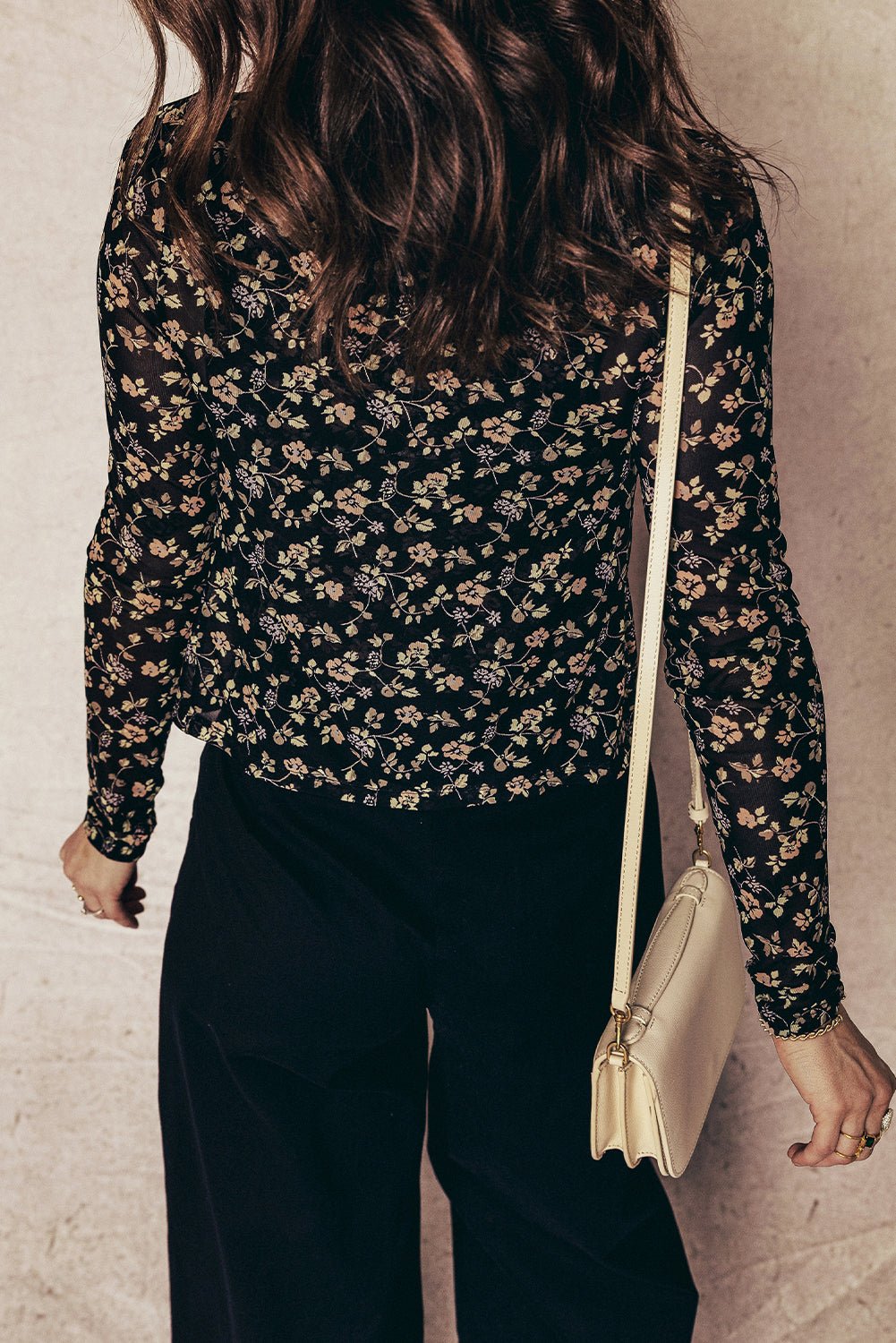 Black Floral Print Mesh Tank Button Front Slim Cardigan 2pcs Set - Rooted & Reckless Co.
