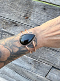 Black Onyx and Copper Cuff Bracelet - Rooted & Reckless Co.