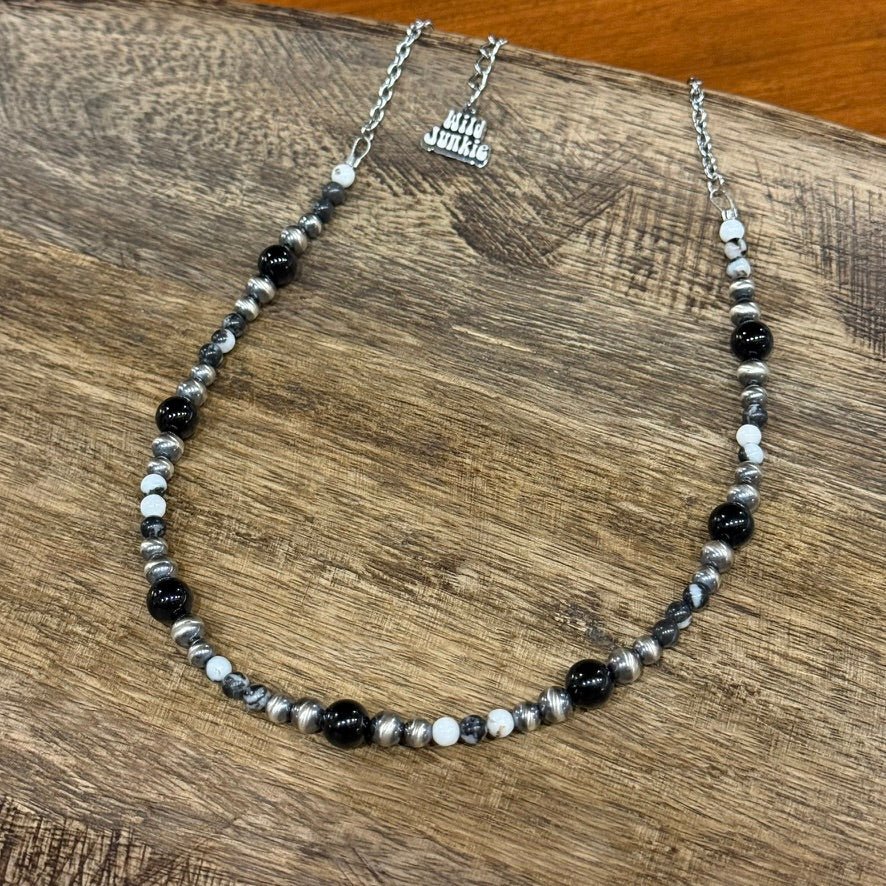Black Onyx Eclipse Beaded Necklace - Rooted & Reckless Co.