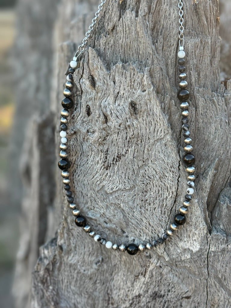 Black Onyx Eclipse Beaded Necklace - Rooted & Reckless Co.
