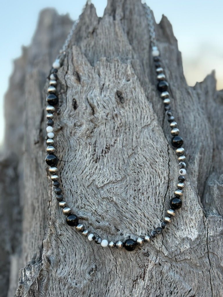 Black Onyx Eclipse Beaded Necklace - Rooted & Reckless Co.