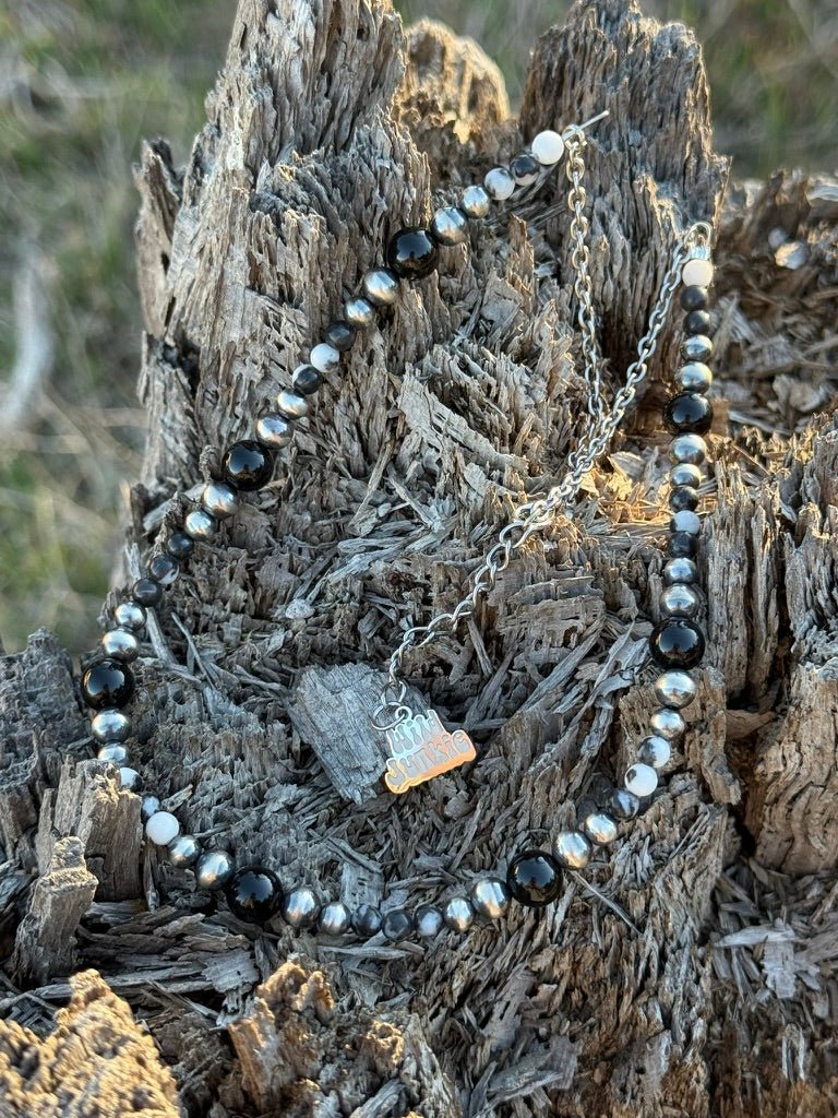 Black Onyx Eclipse Beaded Necklace - Rooted & Reckless Co.