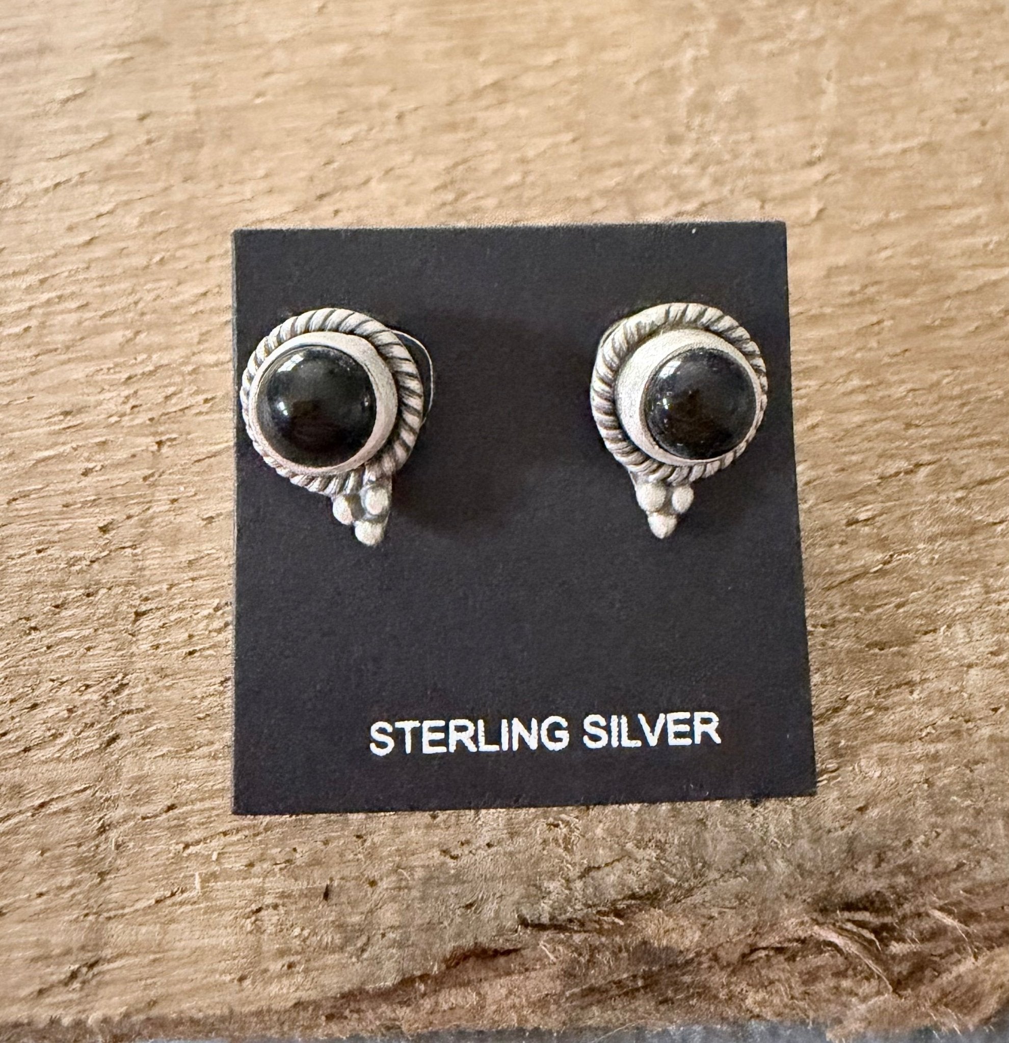 Black Onyx Sterling Silver Stud Earrings - Rooted & Reckless Co.