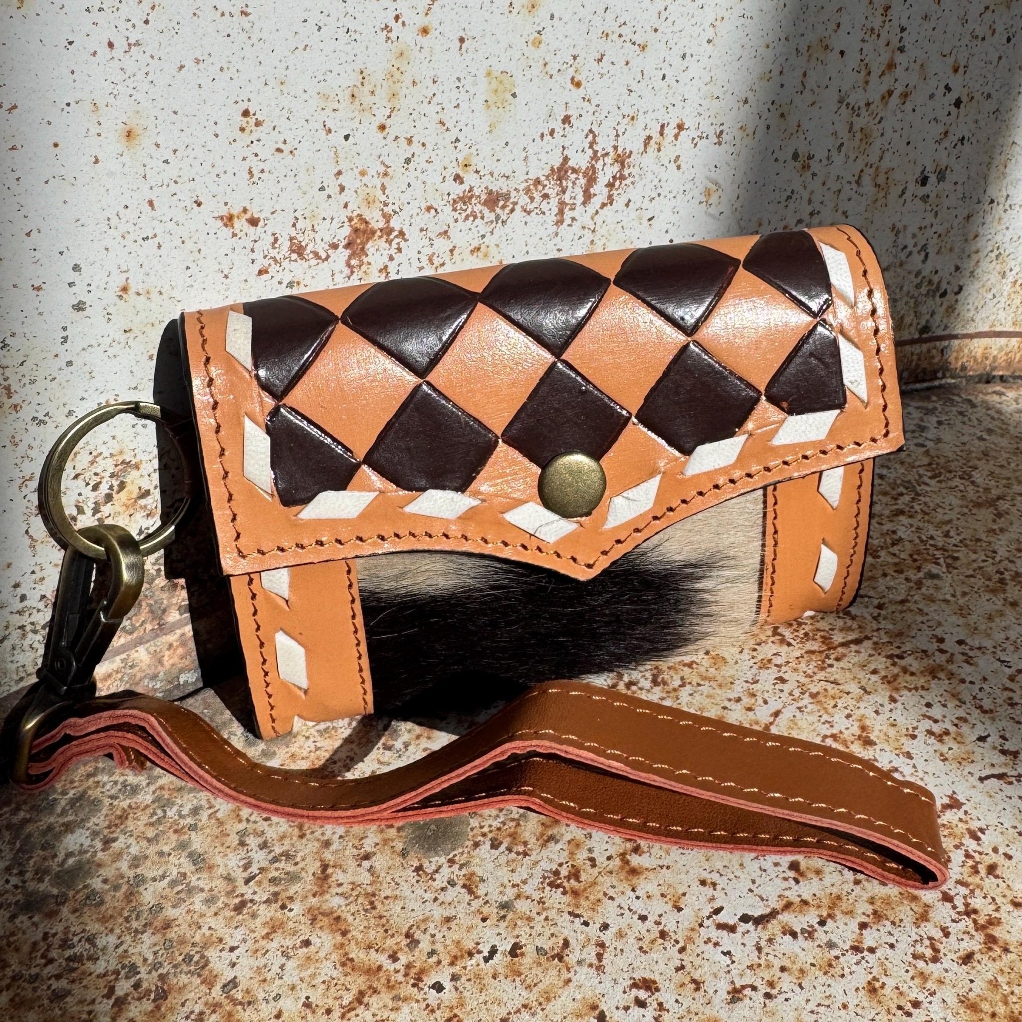 Black Pink or Brown Checkered Small Wallet by Double B Wild Rags - Rooted & Reckless Co.
