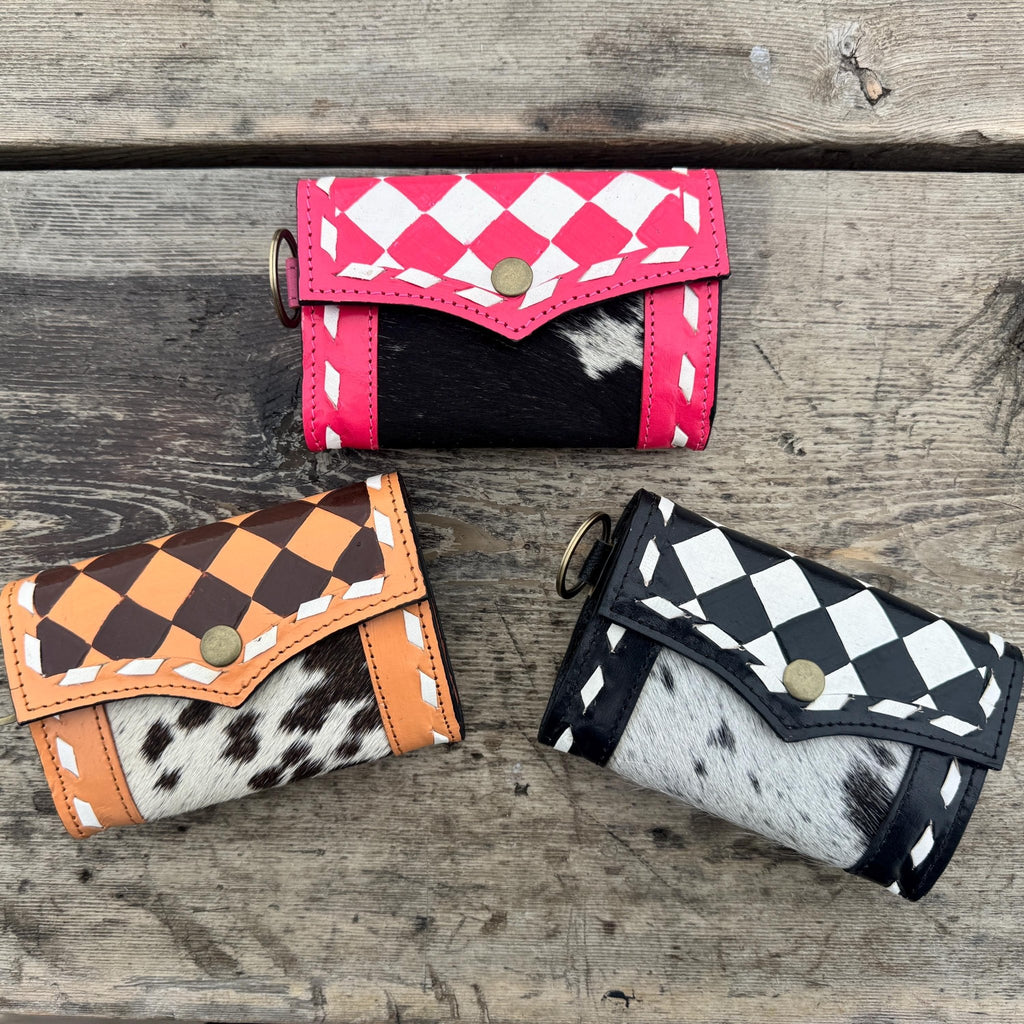 Black Pink or Brown Checkered Small Wallet by Double B Wild Rags - Rooted & Reckless Co.
