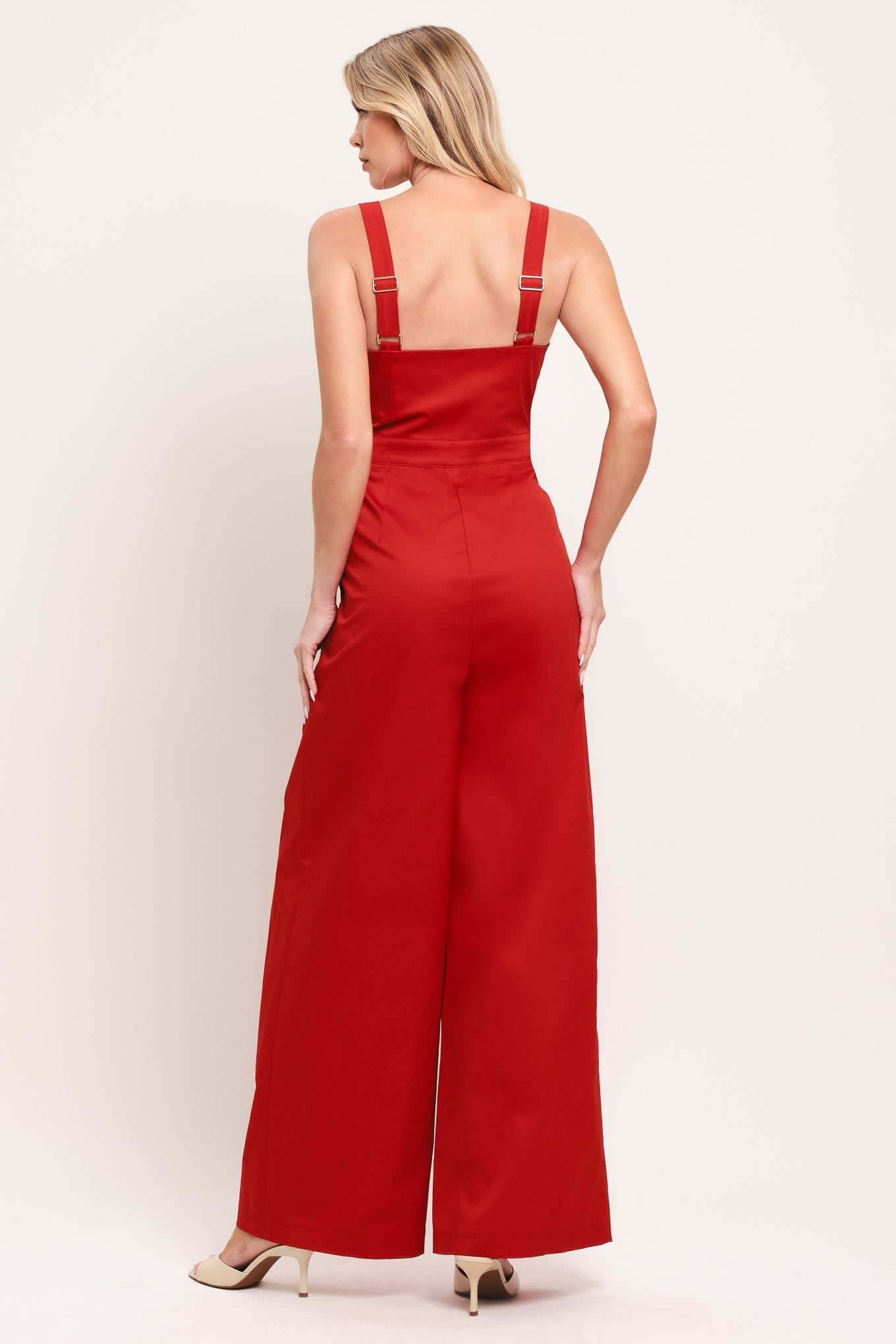 BLACK TIE ROMANCE WOVEN JUMPSUIT - Rooted & Reckless Co.