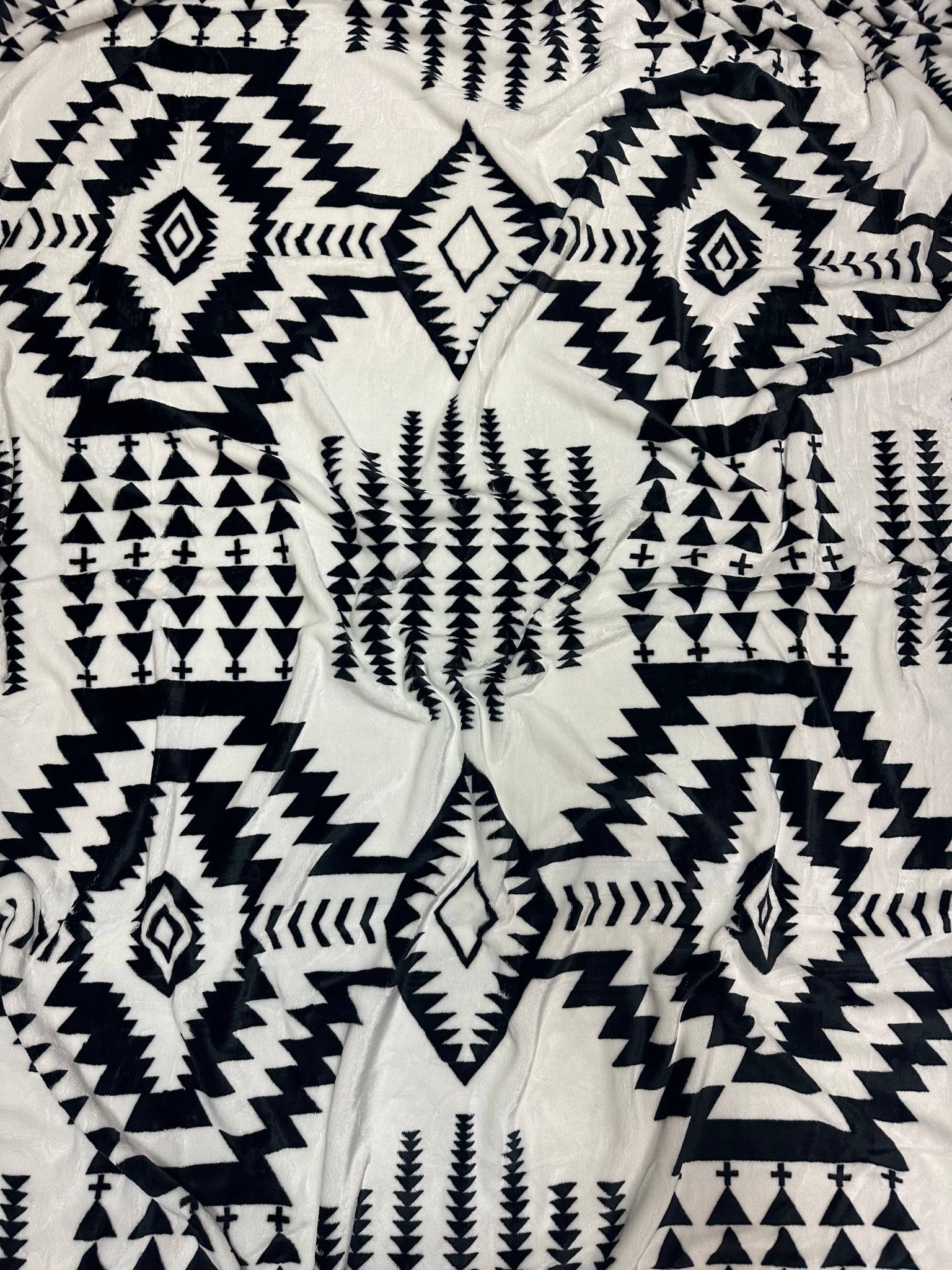 Black & White Aztec King Size Super Soft Plush Blanket - Rooted & Reckless Co.