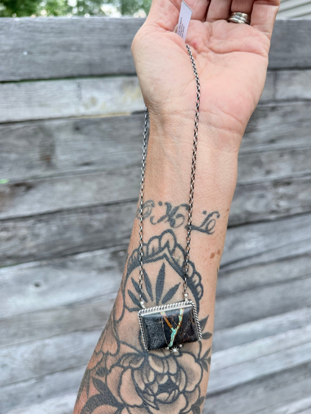 Blackjack Sterling Silver Necklace Native Made By Johnny Dixon - Rooted & Reckless Co.