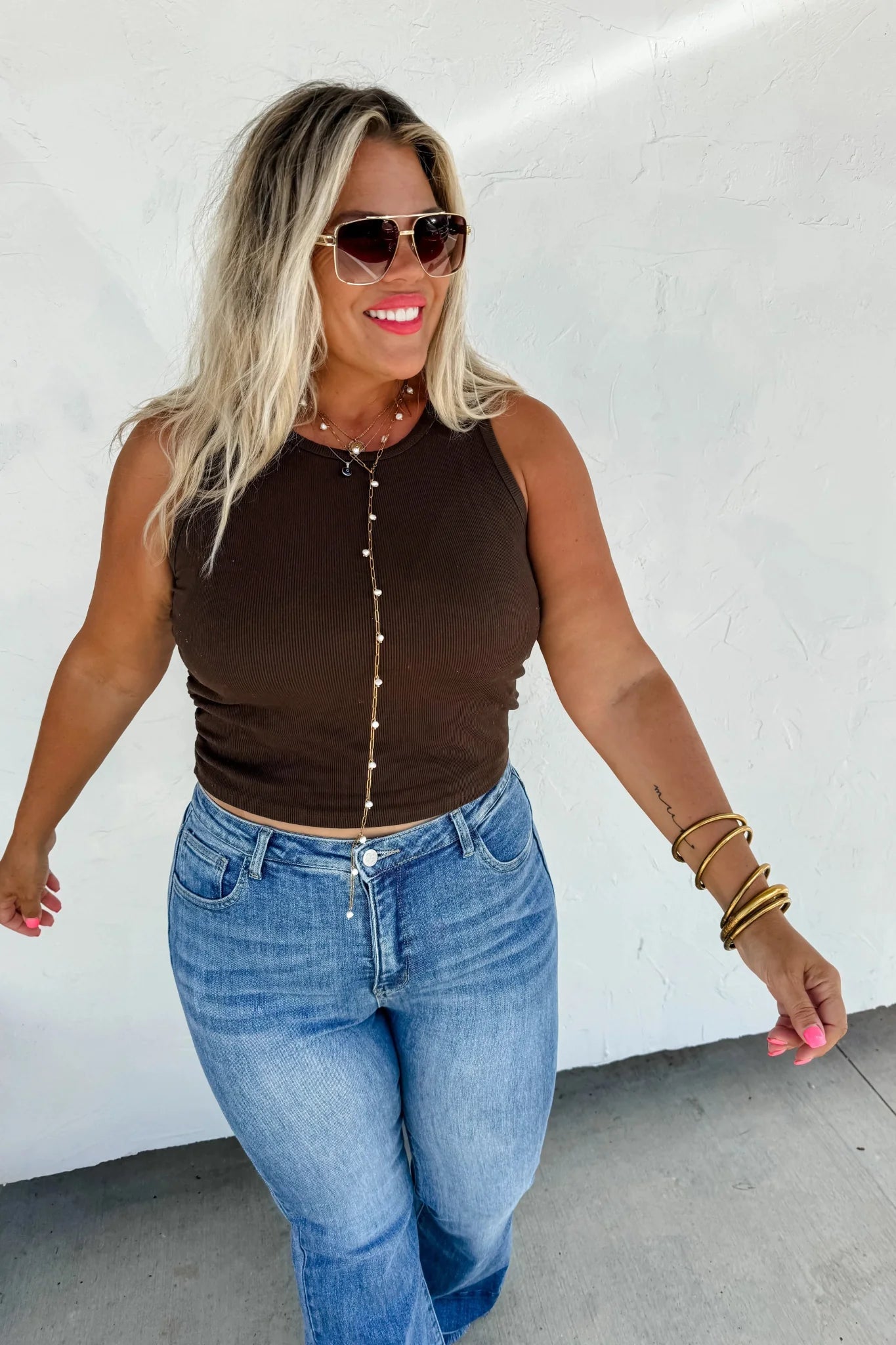 Blakeley "Romi" Medium Wash Tummy Control Panel Western Flare Jeans — Non-Distressed with Raw Shadow Hem (Size 9 and 13 available) - Rooted & Reckless Co.