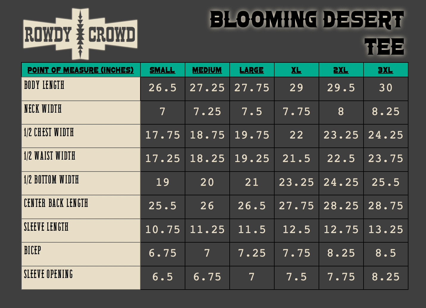 "Blooming Desert" Western Graphic Tee — 95% Polyester Stretch Fit by Rowdy Crowd Clothing - Rooted & Reckless Co.