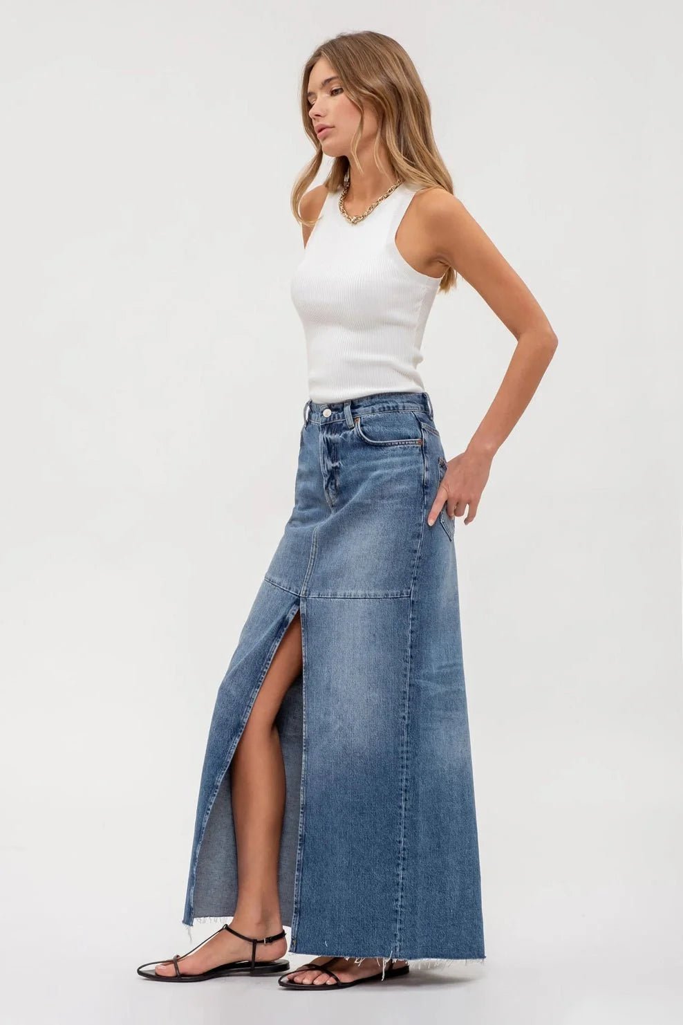 Blu Pepper Round Neck Sweater Knit Western Tank Top — Sleeveless Ribbed Transition Piece (3 Colors) - Rooted & Reckless Co.