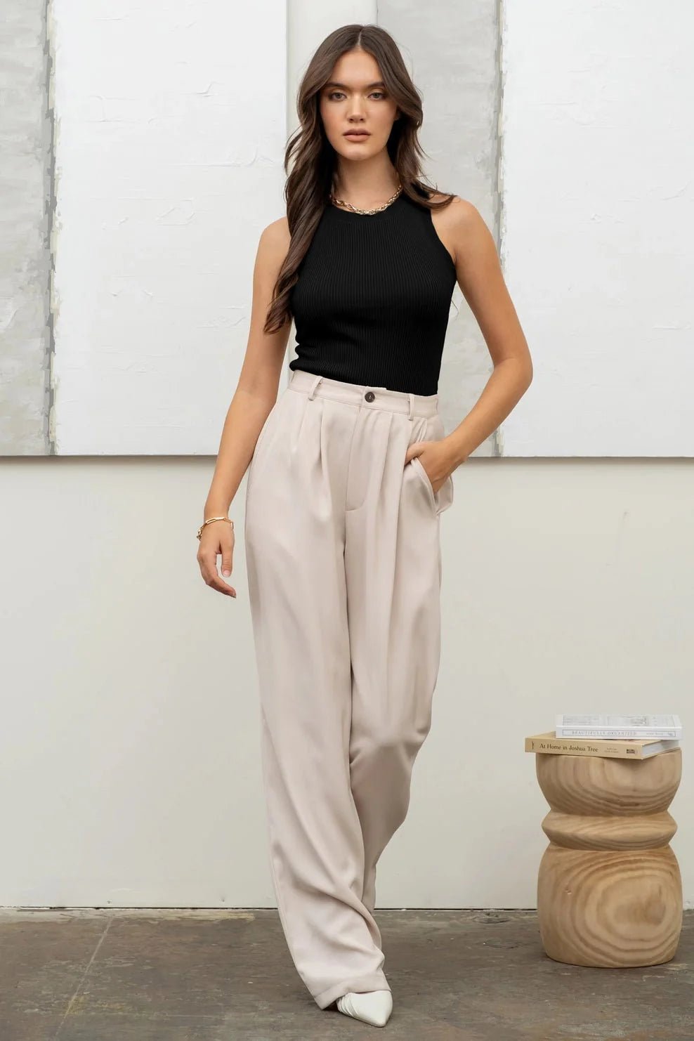 Blu Pepper Round Neck Sweater Knit Western Tank Top — Sleeveless Ribbed Transition Piece (3 Colors) - Rooted & Reckless Co.