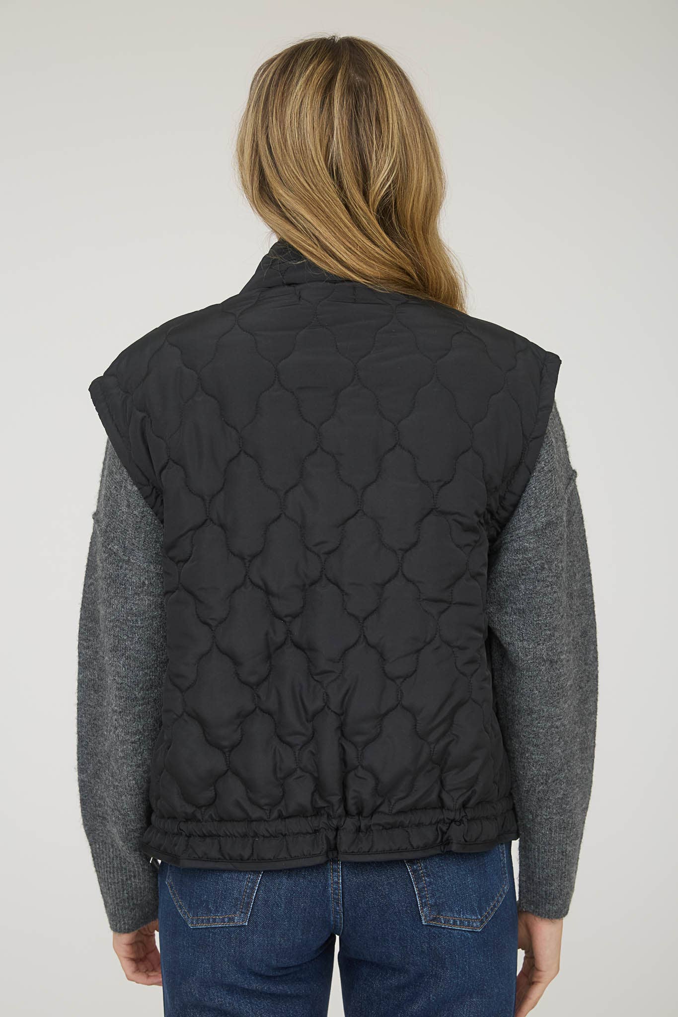 Blu Pepper Tie-Detail Snap-Button Quilted Puffer Western Vest — Mock Neckline, Functional Pockets, Multiple Colors - Rooted & Reckless Co.