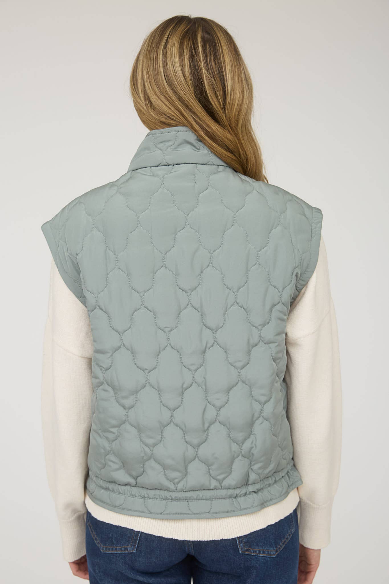 Blu Pepper Tie-Detail Snap-Button Quilted Puffer Western Vest — Mock Neckline, Functional Pockets, Multiple Colors - Rooted & Reckless Co.