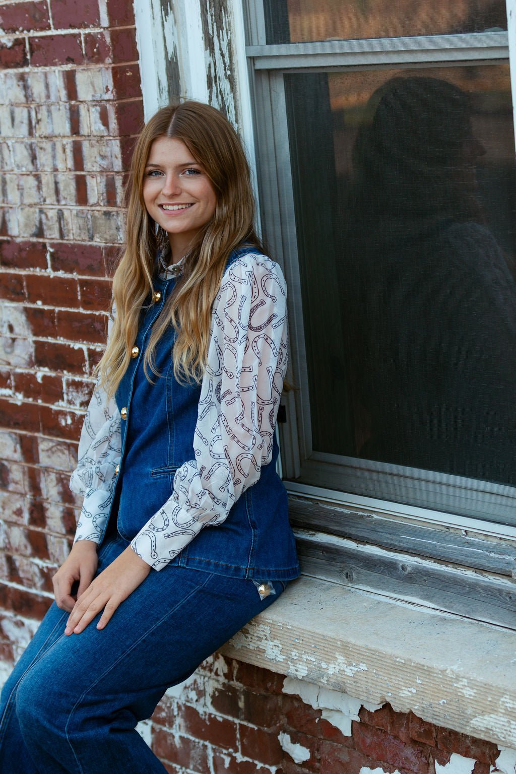 Blue B "Gold Rush" Button Denim Western Vest — Medium-Wash with Gold Shank Buttons & Side Welt Pockets - Rooted & Reckless Co.