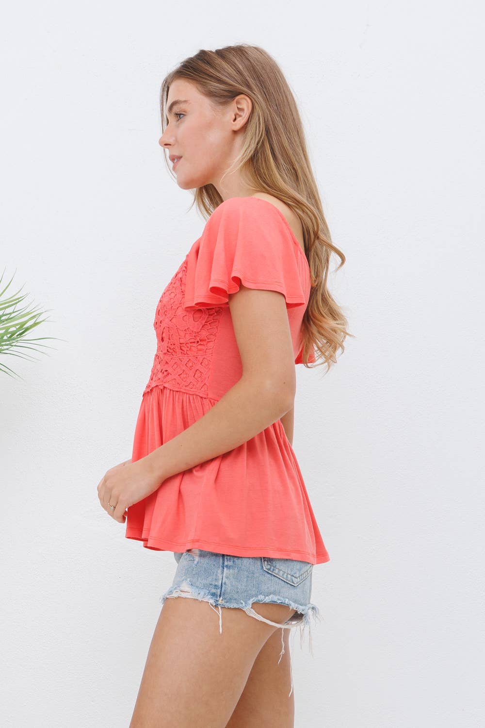 Blue B Lace Bralette Bodice Soft Rayon Knit Peplum Top — Feminine Western Statement Piece (Pink Small remaining) - Rooted & Reckless Co.
