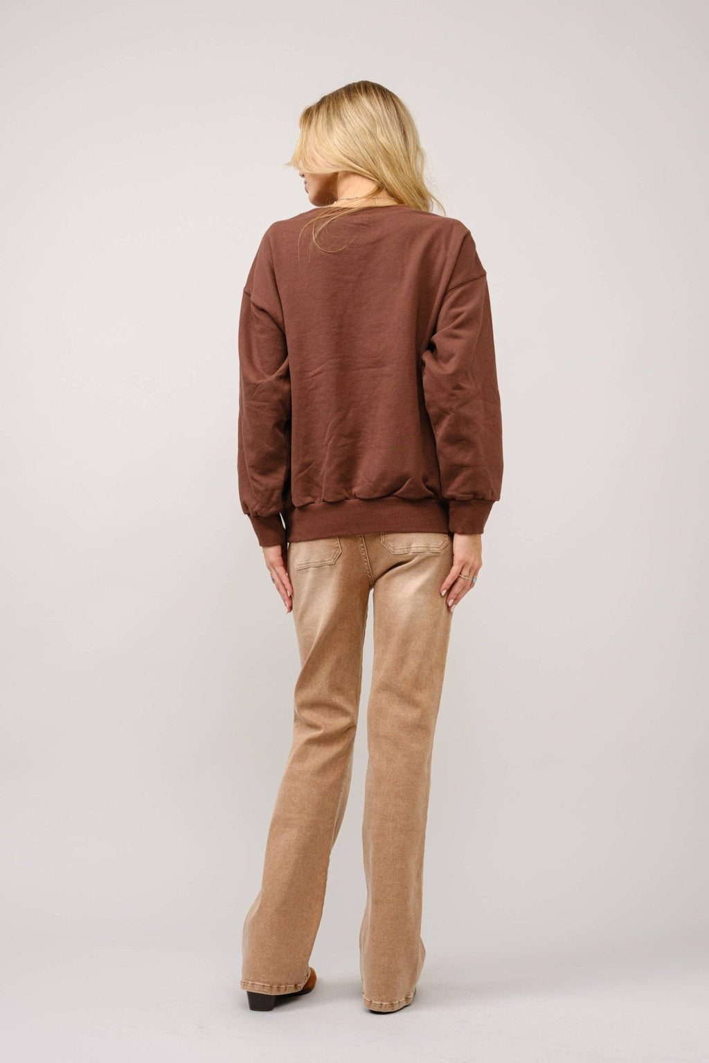 Blue B Western Bull Rider Embroidered Pullover Sweatshirt — 100% Cotton Rodeo Statement - Rooted & Reckless Co.