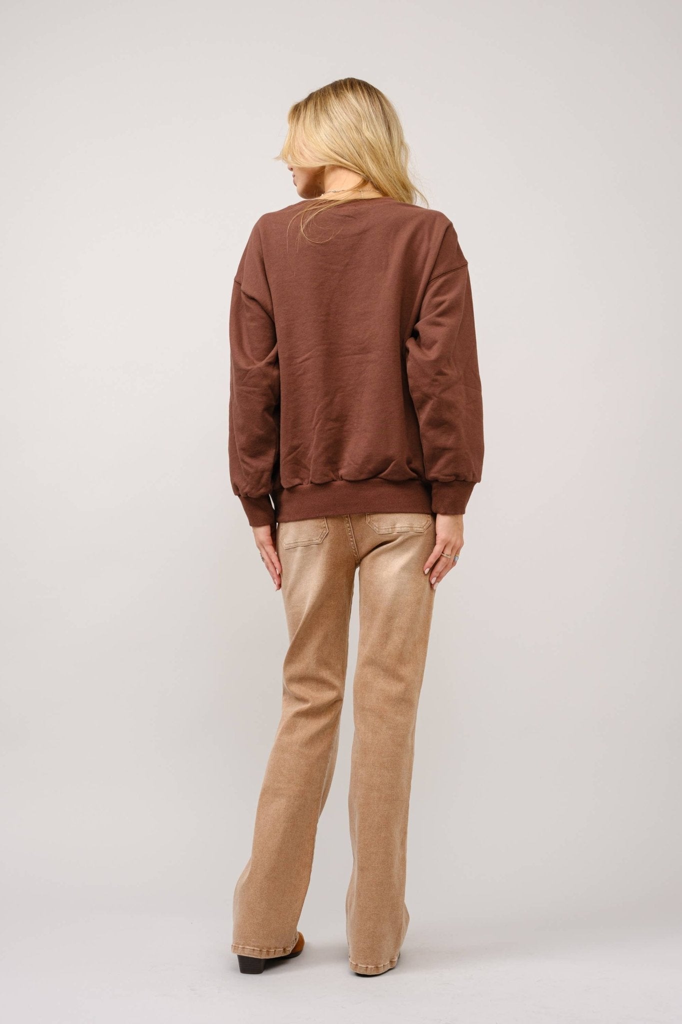 Blue B Western Bull Rider Embroidered Pullover Sweatshirt — 100% Cotton Rodeo Statement - Rooted & Reckless Co.