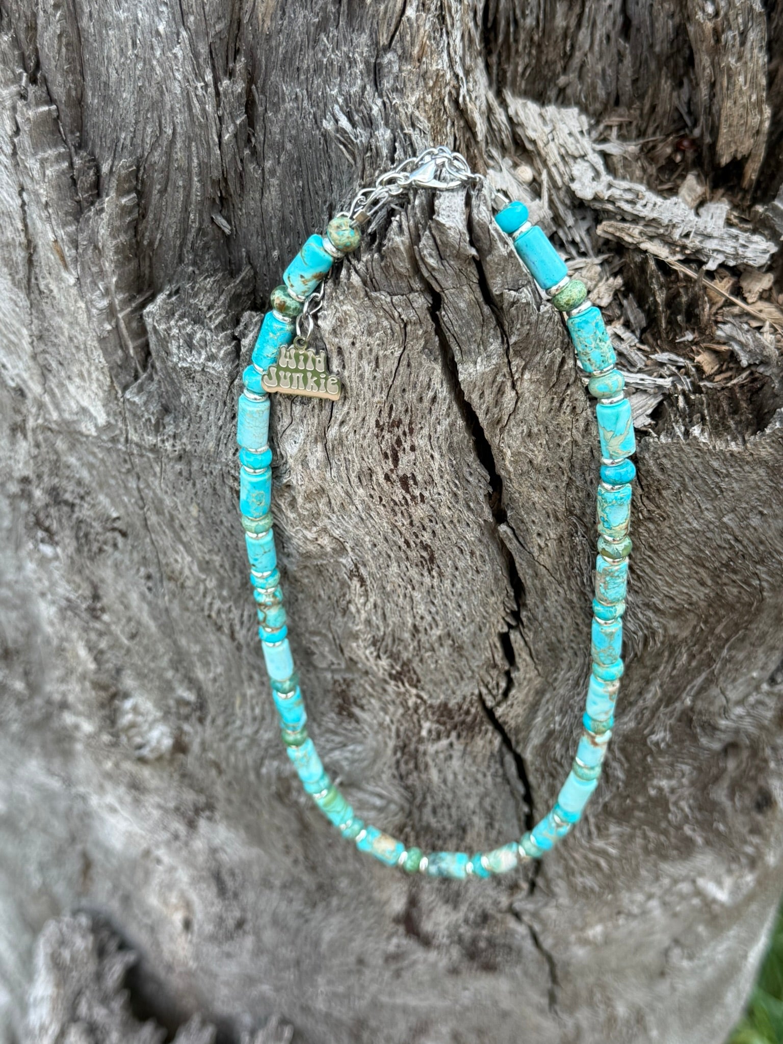 Blue Horizon Jasper Beaded Necklace - Rooted & Reckless Co.