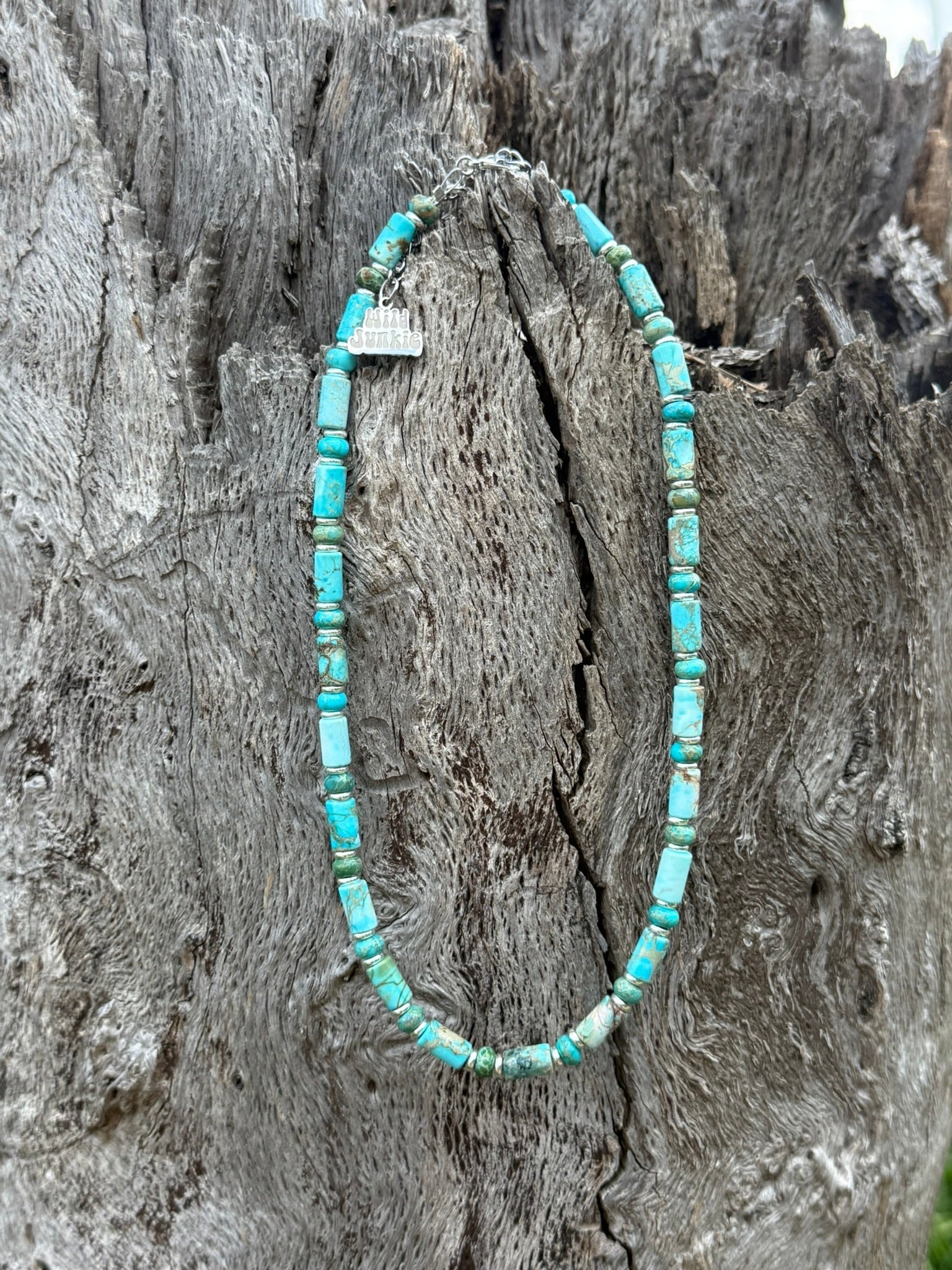 Blue Horizon Jasper Beaded Necklace - Rooted & Reckless Co.