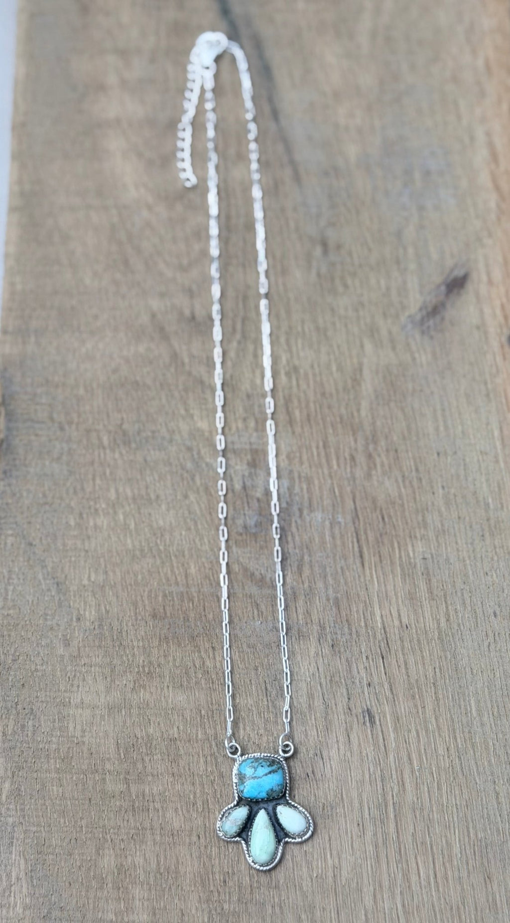 Blue Kingman and Paloma Sterling Silver Necklace - Rooted & Reckless Co.
