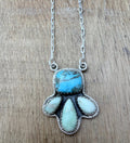 Blue Kingman and Paloma Sterling Silver Necklace - Rooted & Reckless Co.
