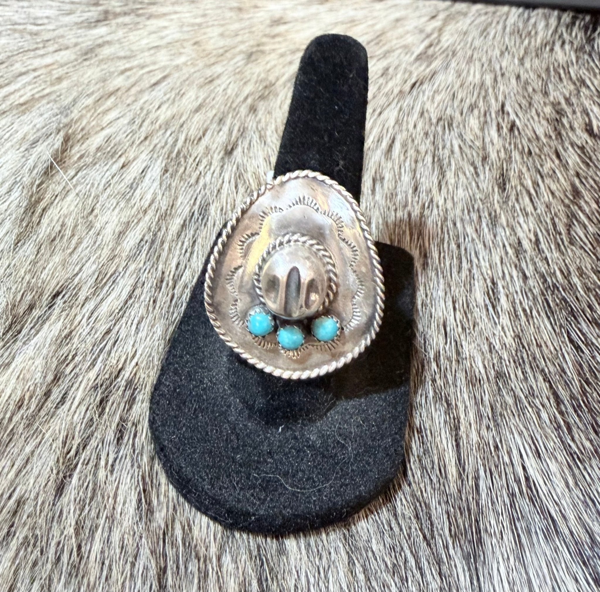 Bobby Platero Native Made Sterling Cowboy Hat ring - Rooted & Reckless Co.