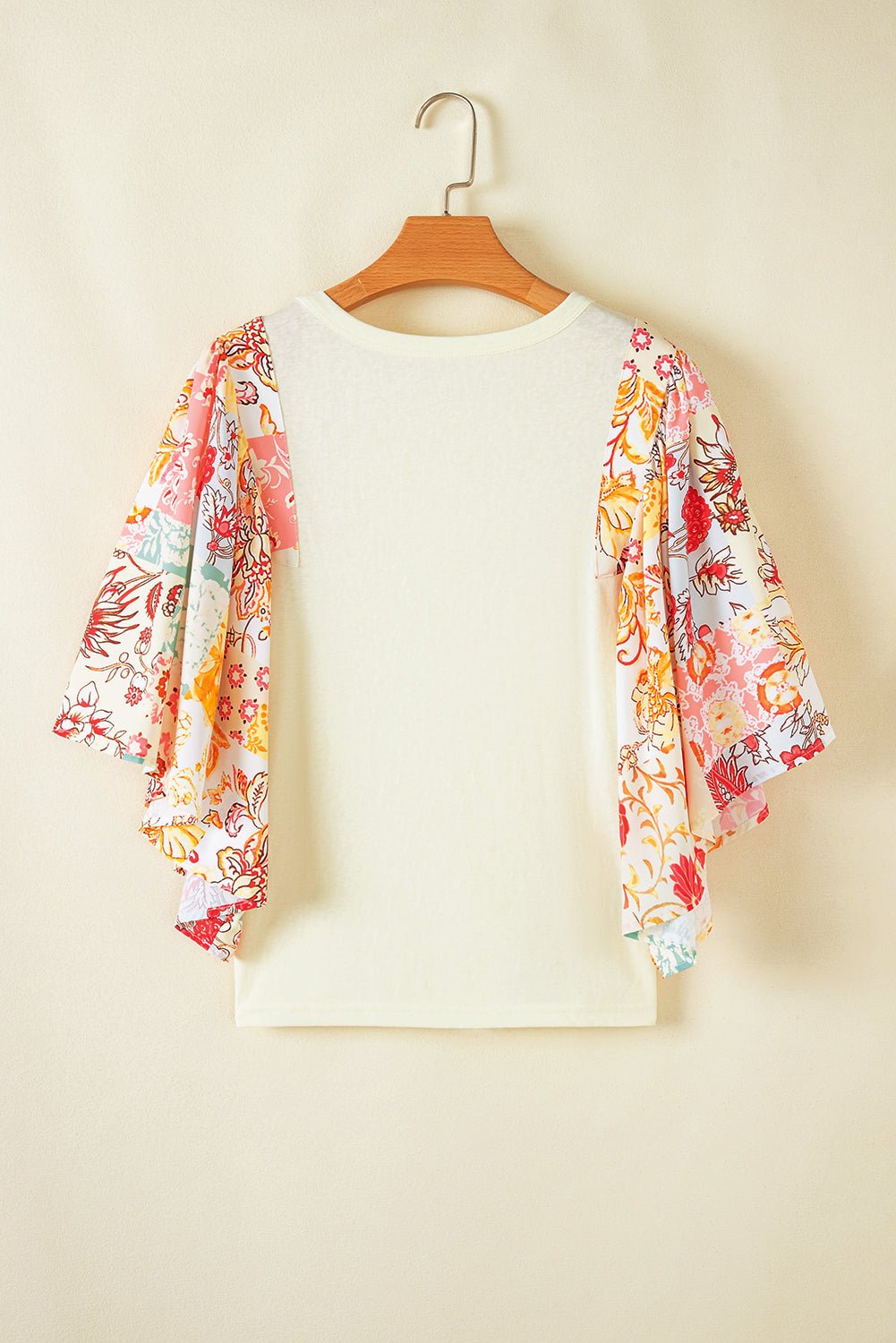 Boho Floral Patchwork Batwing Sleeve Blouse - Rooted & Reckless Co.