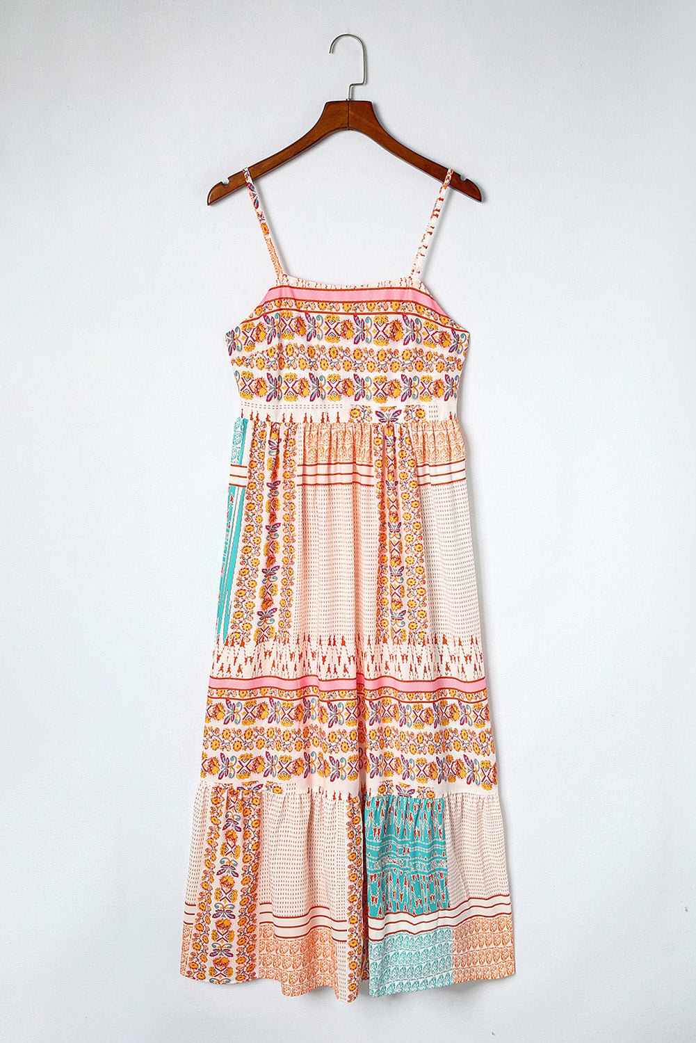 Boho Floral Patchwork Square Neck Sundress - Rooted & Reckless Co.