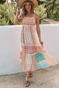 Boho Floral Patchwork Square Neck Sundress - Rooted & Reckless Co.