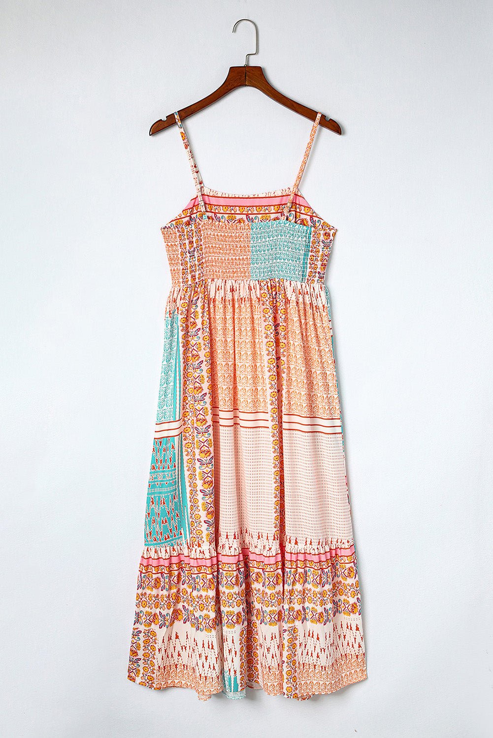 Boho Floral Patchwork Square Neck Sundress - Rooted & Reckless Co.