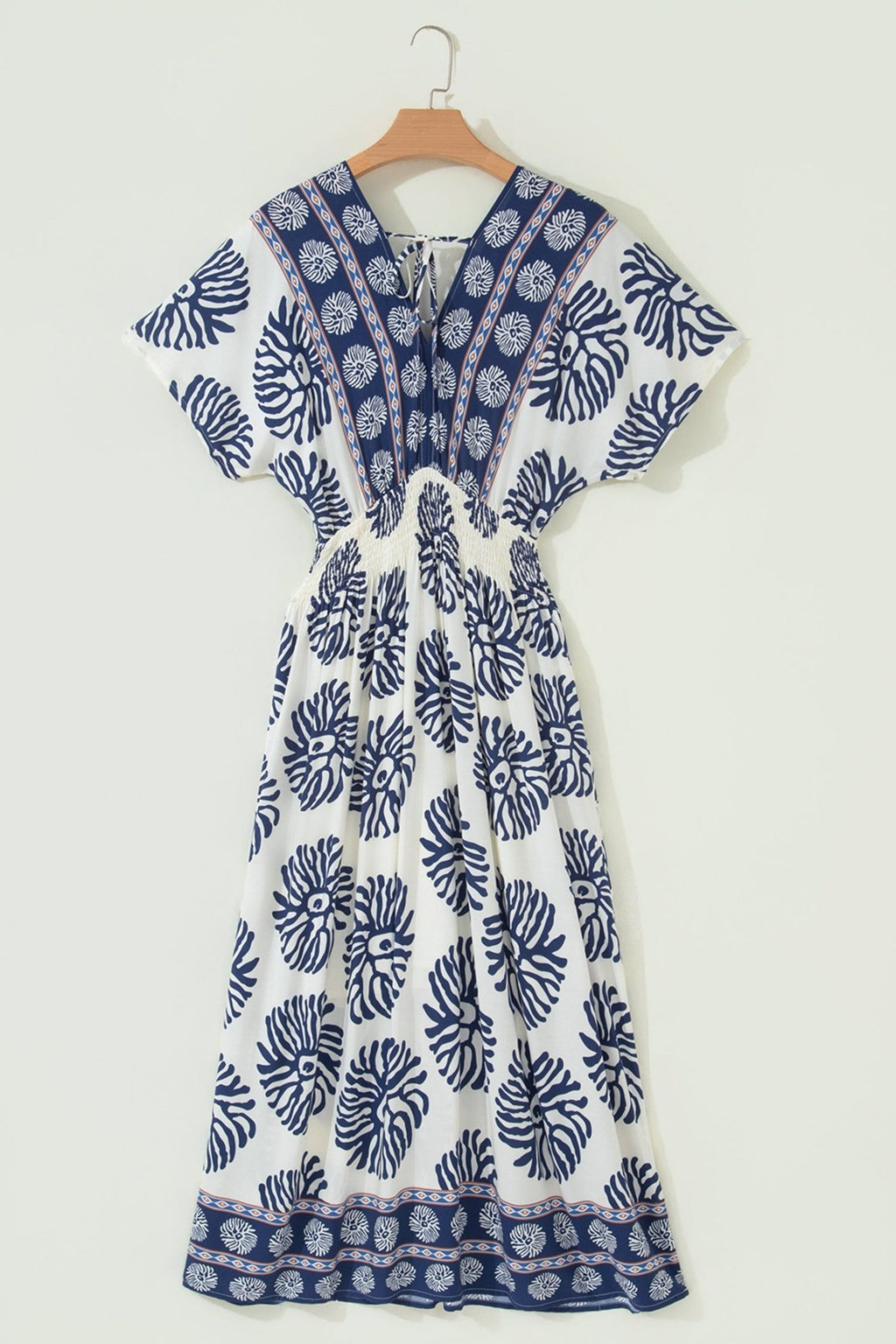Boho Floral Patchwork V-Neck Dolman Maxi Dress - Rooted & Reckless Co.
