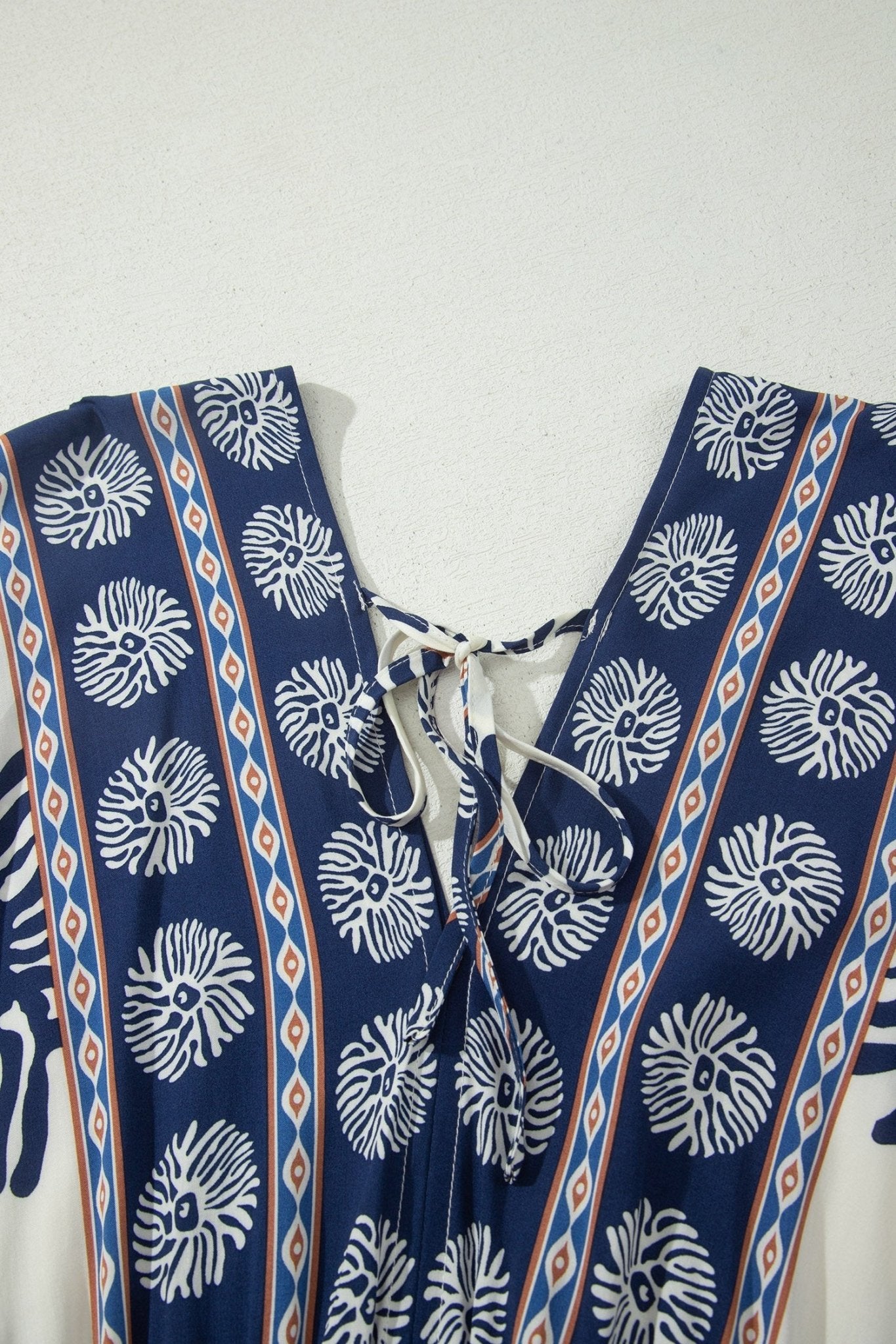 Boho Floral Patchwork V-Neck Dolman Maxi Dress - Rooted & Reckless Co.