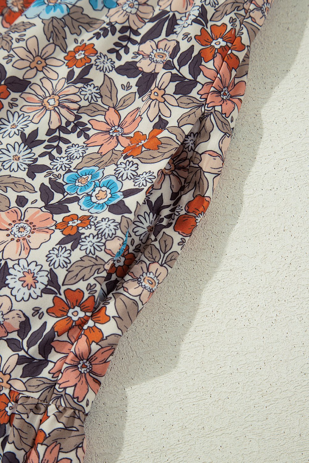 Boho Floral Short Puff Sleeve Mini Dress - Rooted & Reckless Co.