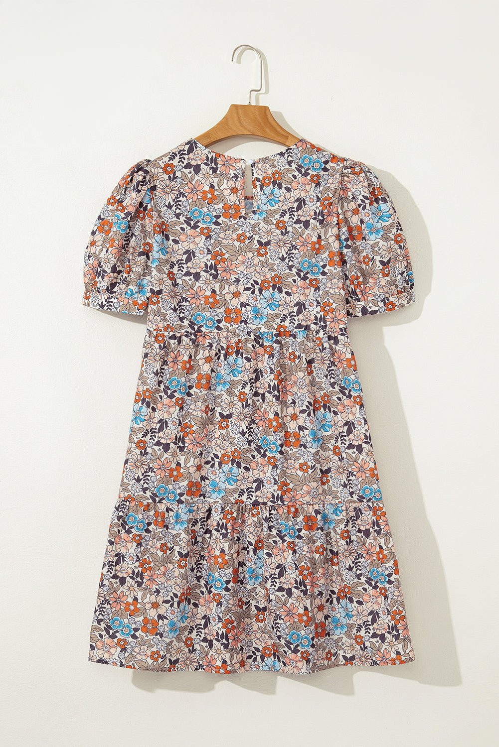 Boho Floral Short Puff Sleeve Mini Dress - Rooted & Reckless Co.