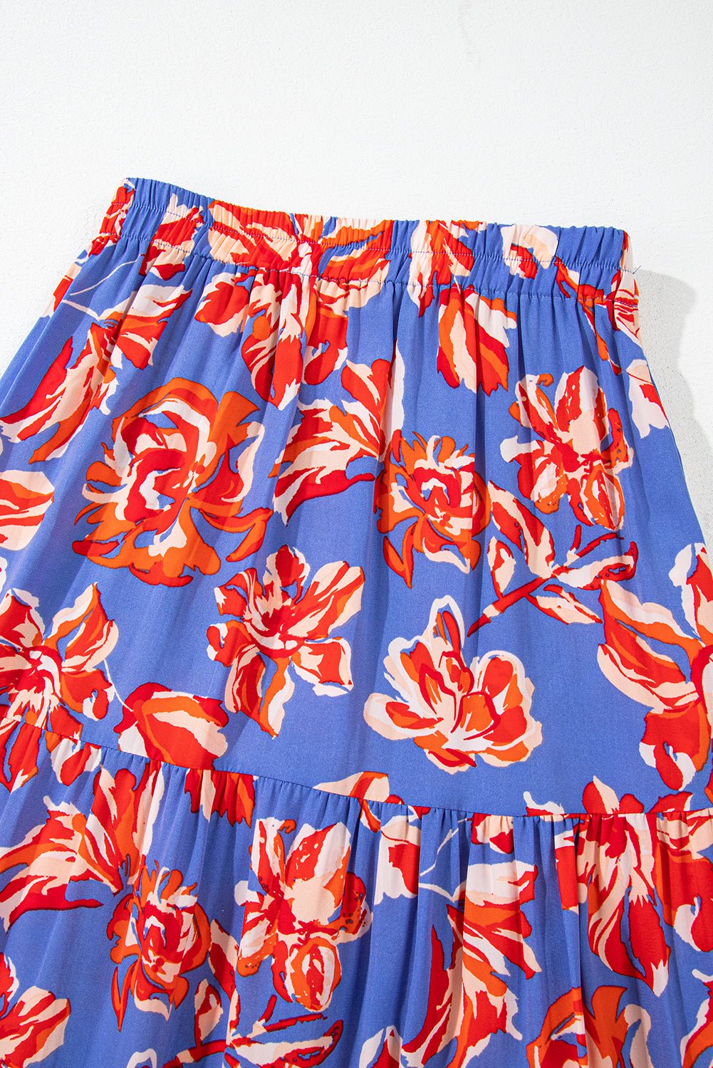 Boho Floral Side Slit Tiered Maxi Skirt - Rooted & Reckless Co.