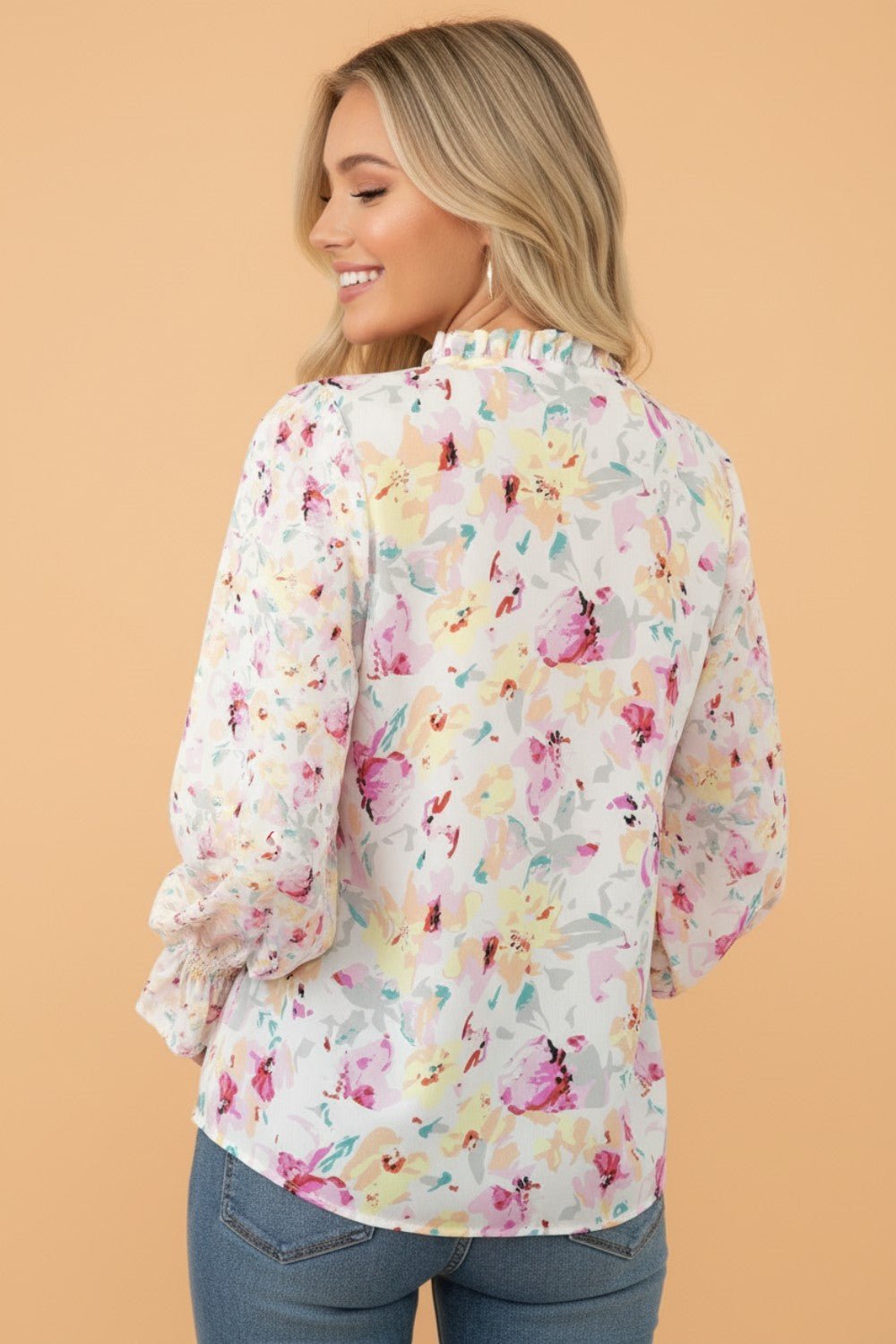 Boho Floral Smocked Puff Sleeve Blouse - Rooted & Reckless Co.