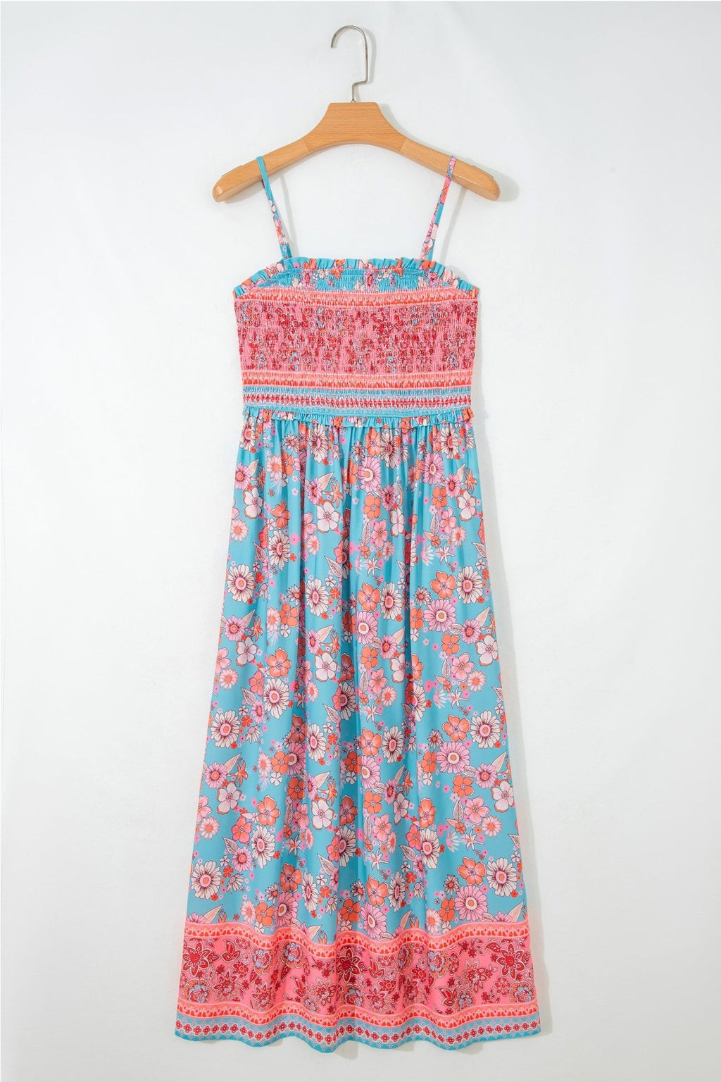 Boho Floral Spaghetti Strap Vacation Maxi Dress - Rooted & Reckless Co.
