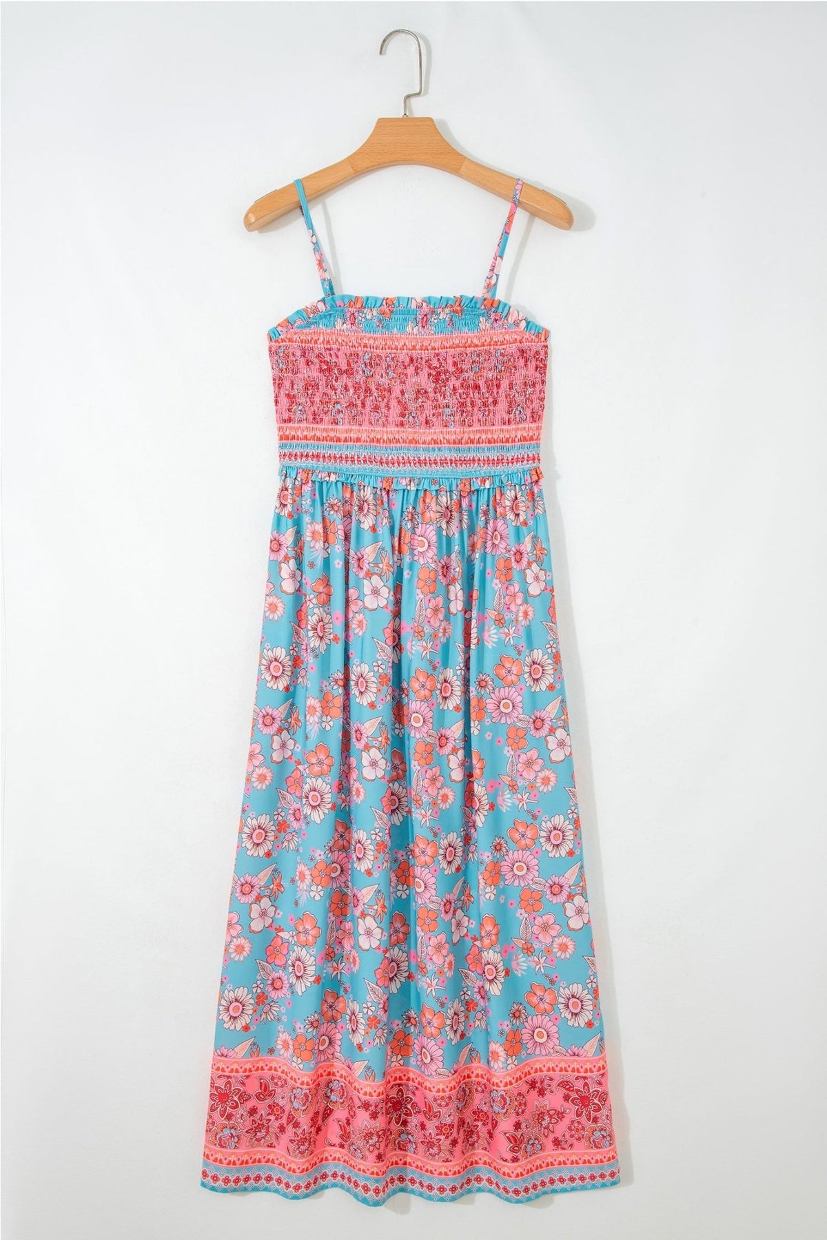 Boho Floral Spaghetti Strap Vacation Maxi Dress - Rooted & Reckless Co.