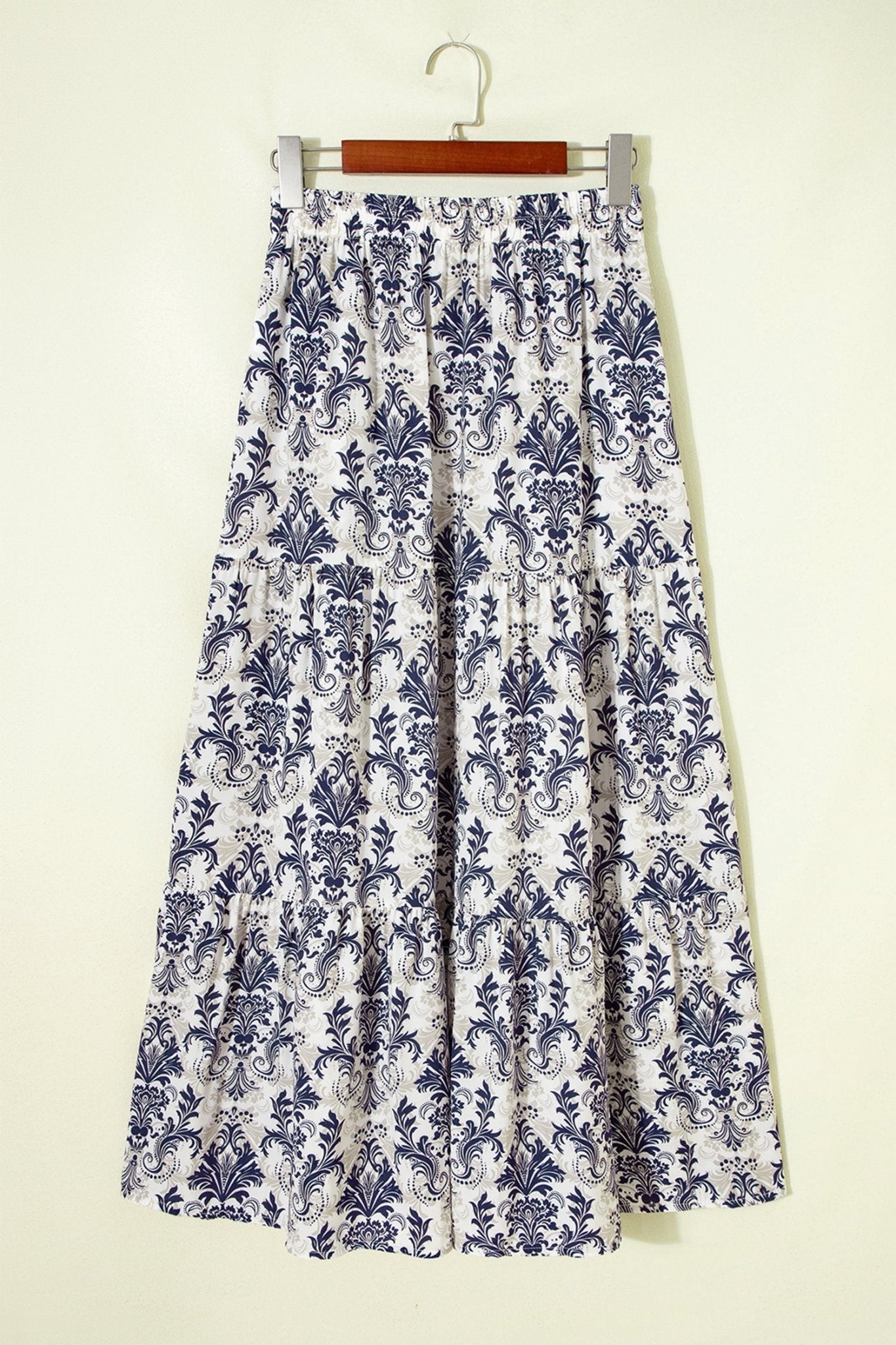 Boho Floral Tiered Maxi Skirt Split - Rooted & Reckless Co.