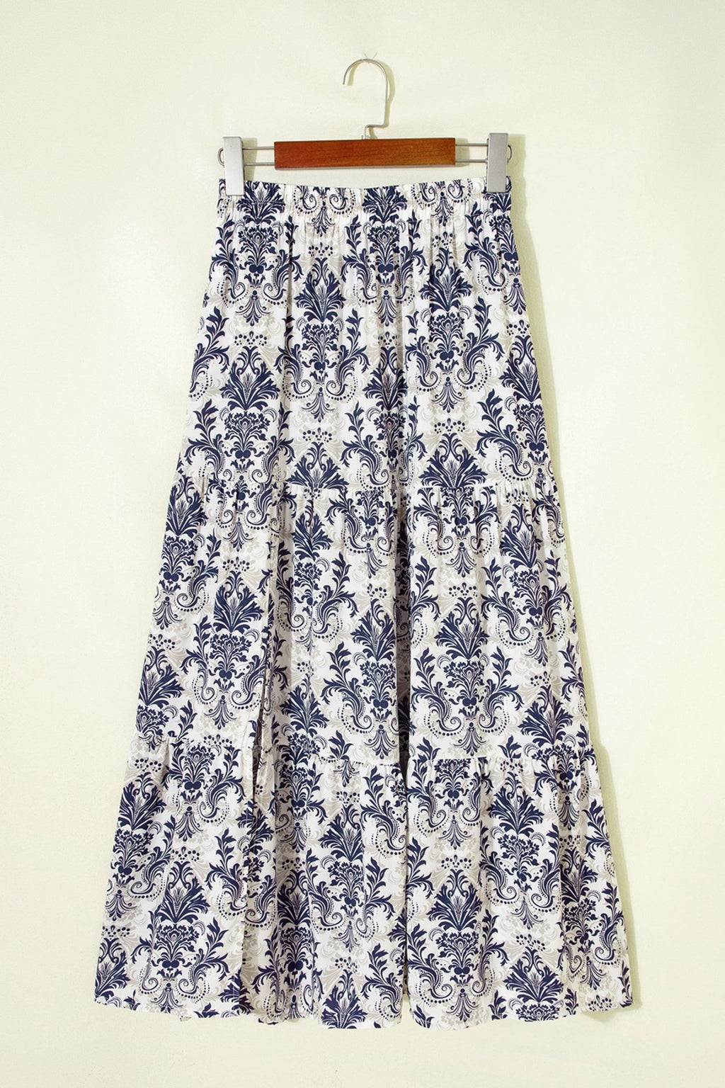 Boho Floral Tiered Maxi Skirt Split - Rooted & Reckless Co.