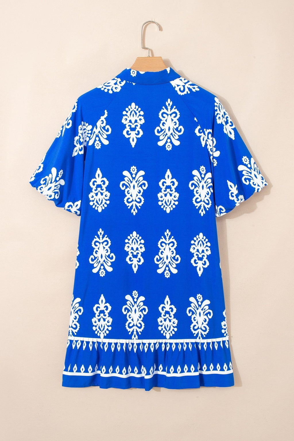 Boho Geometric Collared Button Front Mini Dress - Rooted & Reckless Co.
