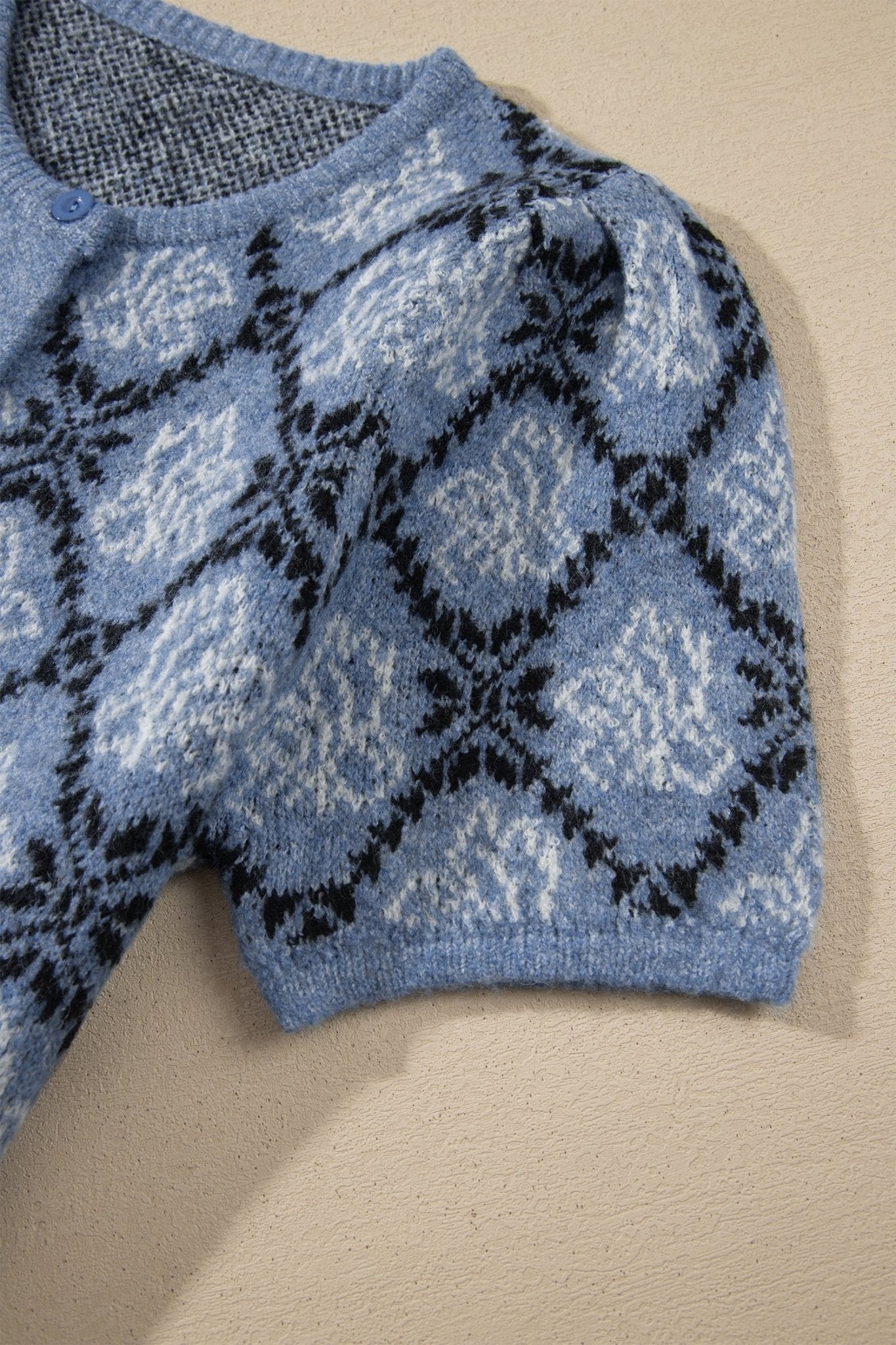 Boho Knit Short Sleeve Button Front Cardigan - Rooted & Reckless Co.