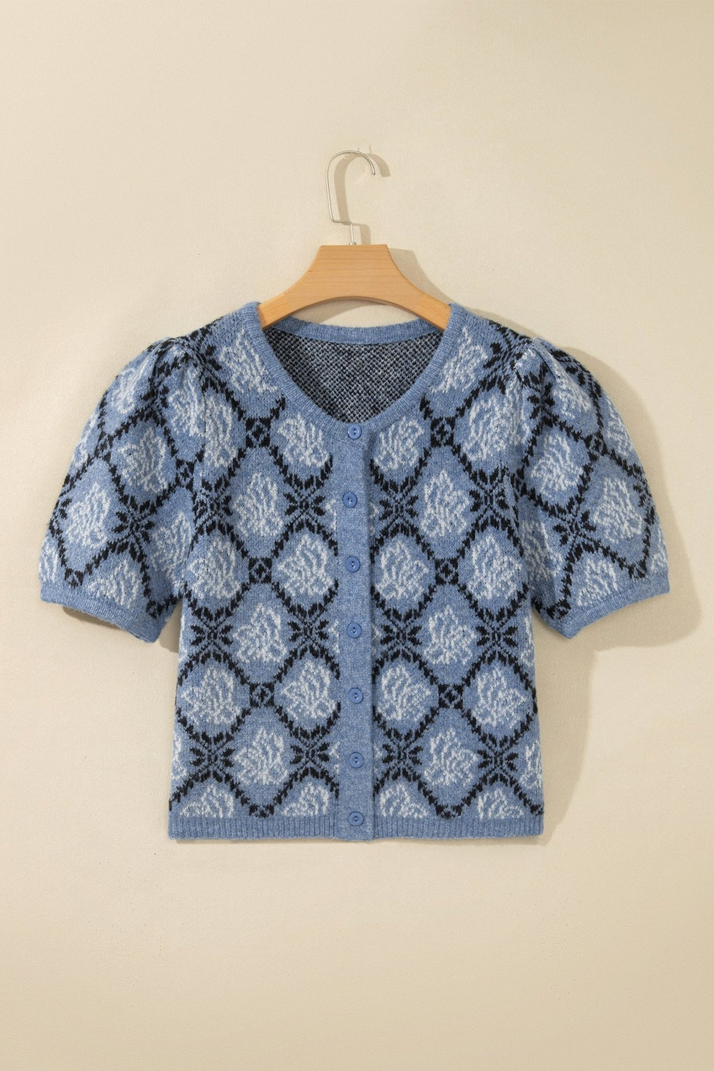 Boho Knit Short Sleeve Button Front Cardigan - Rooted & Reckless Co.