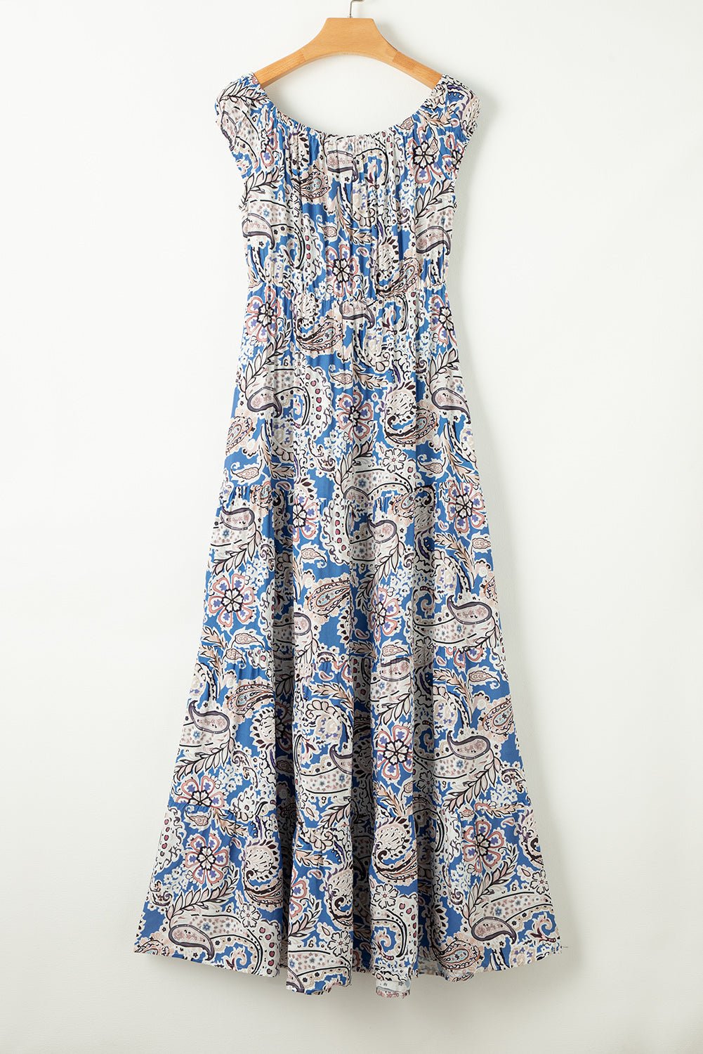 Boho Paisley Off-Shoulder Maxi Dress - Rooted & Reckless Co.