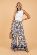 Boho Smocked High Waist Wide Leg Pants - Rooted & Reckless Co.