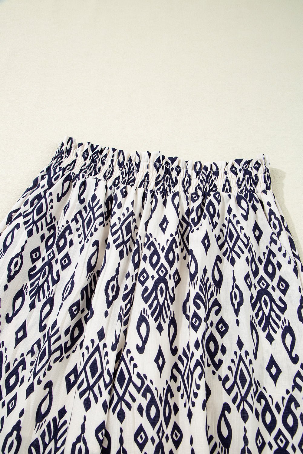 Boho Smocked High Waist Wide Leg Pants - Rooted & Reckless Co.